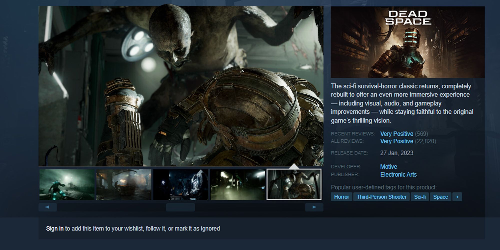 Steam now offering timed trials for games, starting with Dead Space