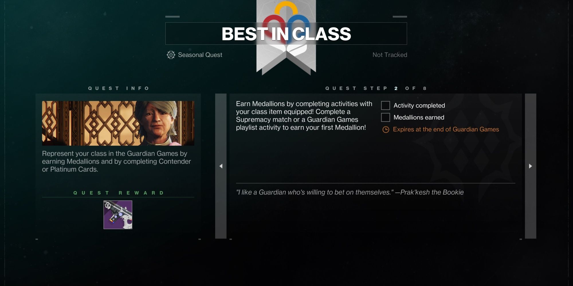 Destiny 2 Guardian Games 2023 Best In Class Quest