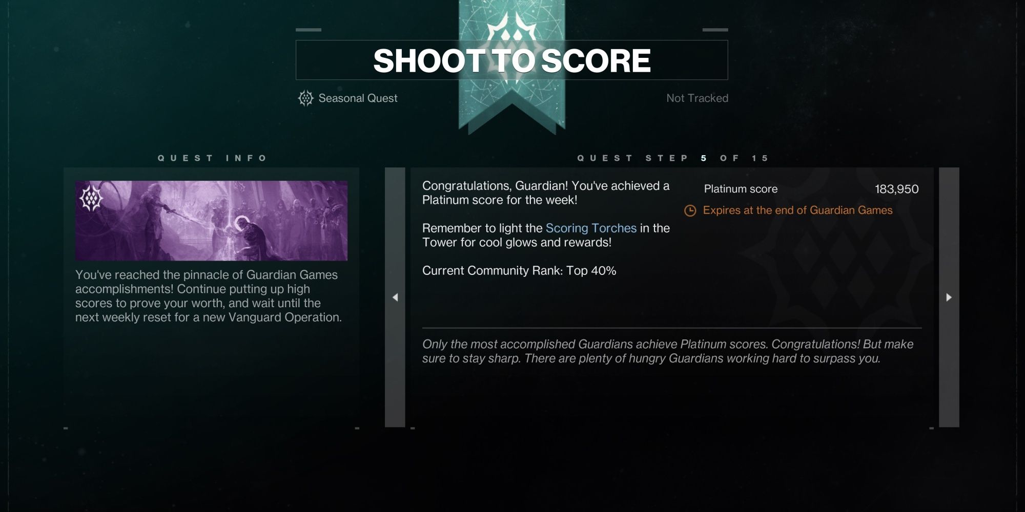 Destiny 2 Guardian Games 2023 Shoot to Score Quest