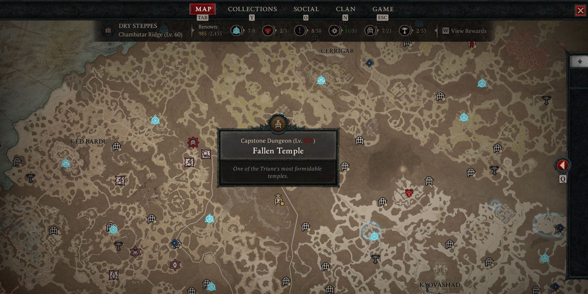 Diablo 4 Fallen Temple Capstone Dungeon Map Location-1