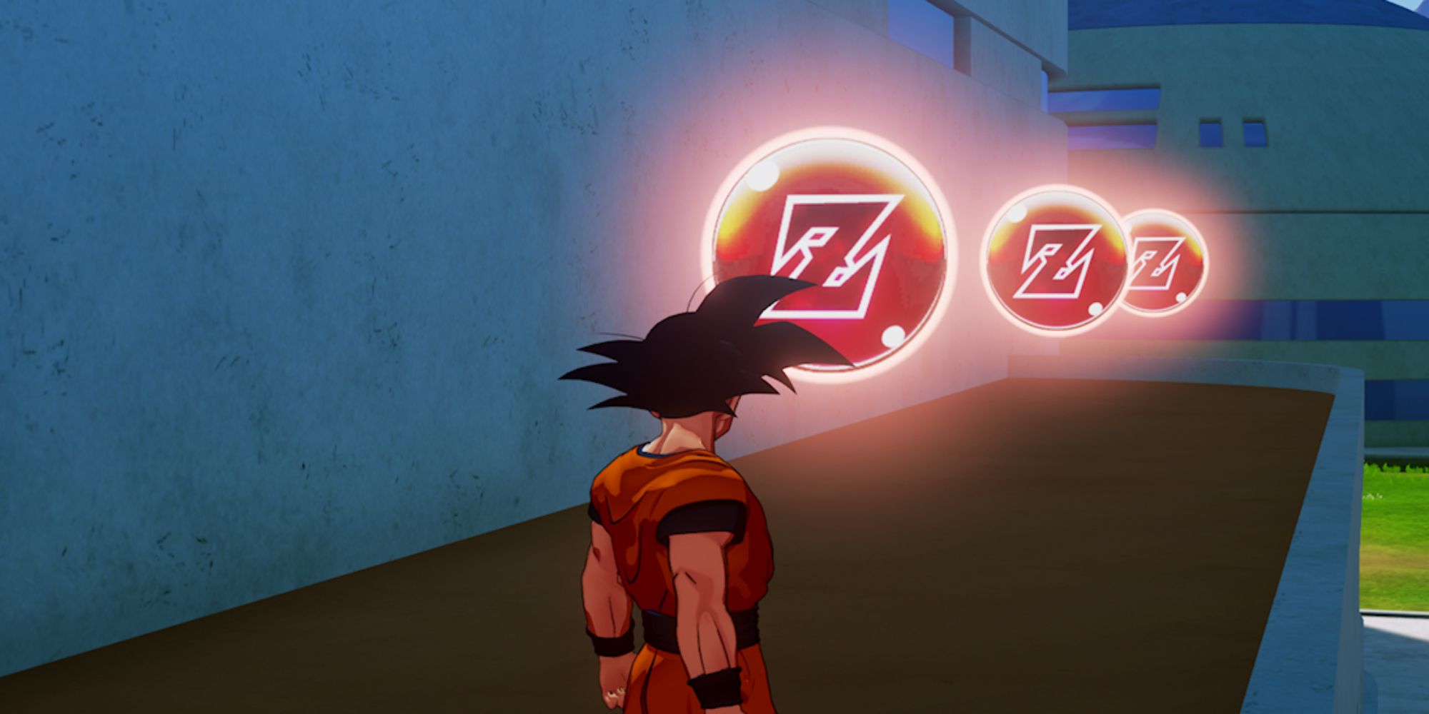 Dragon Ball Z Kakarot Screenshot Of Goku Next To Z Orbs