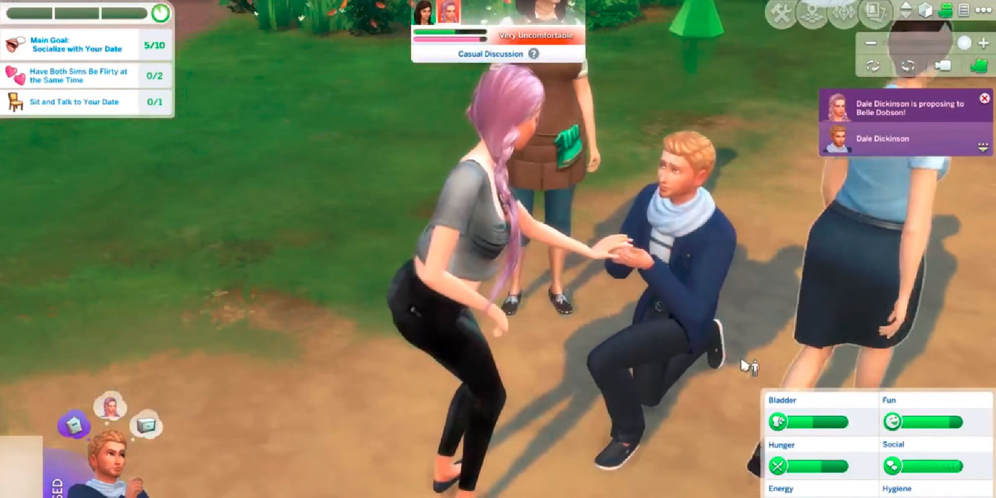 A Sim rejecting an engagement request