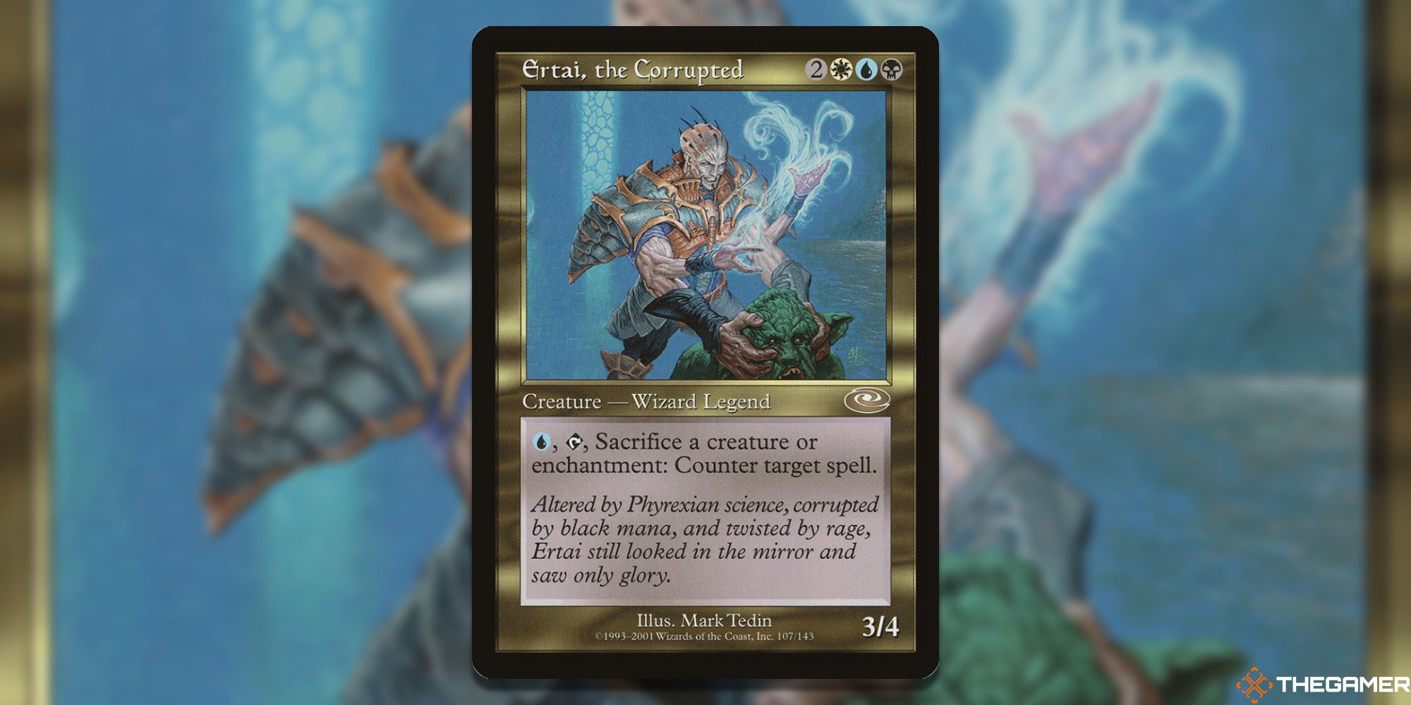 Image of the Ertai, the Corrupted card in Magic: The Gathering, with art by Mark Tedin