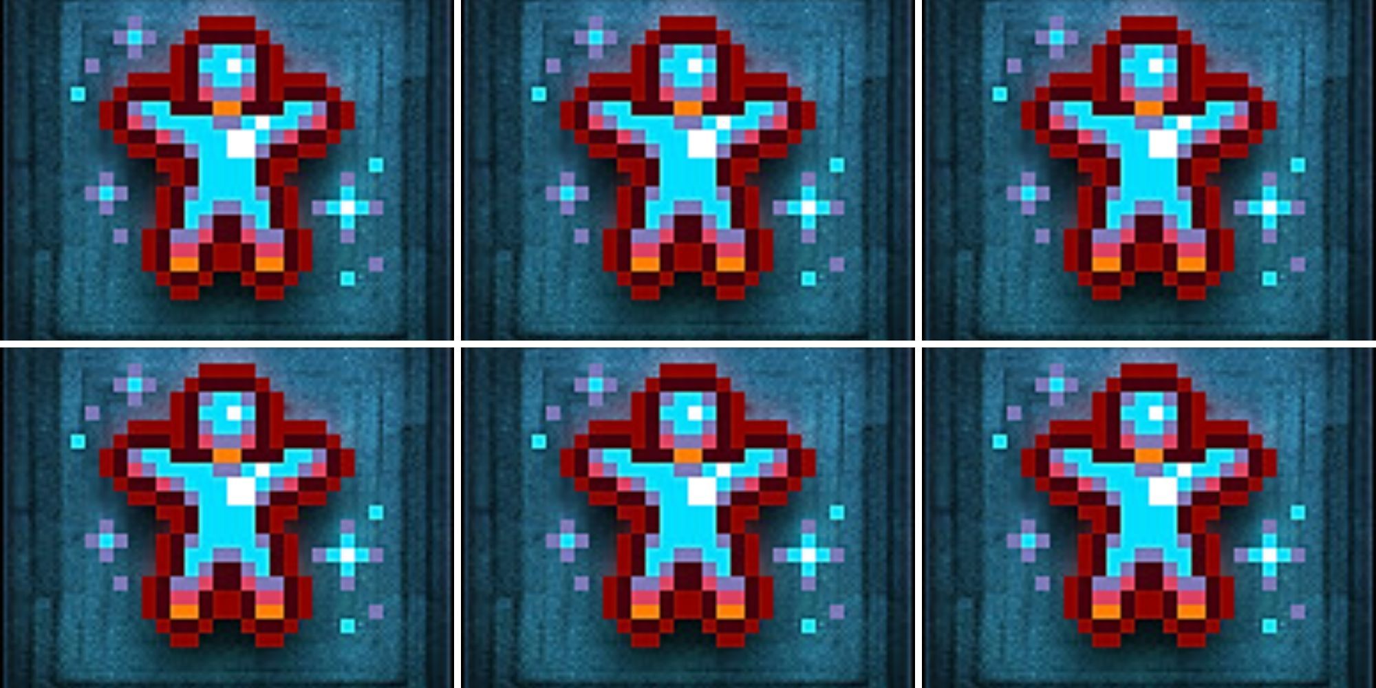 Repeating blue and red achievement pattern Everyone everywhere at once