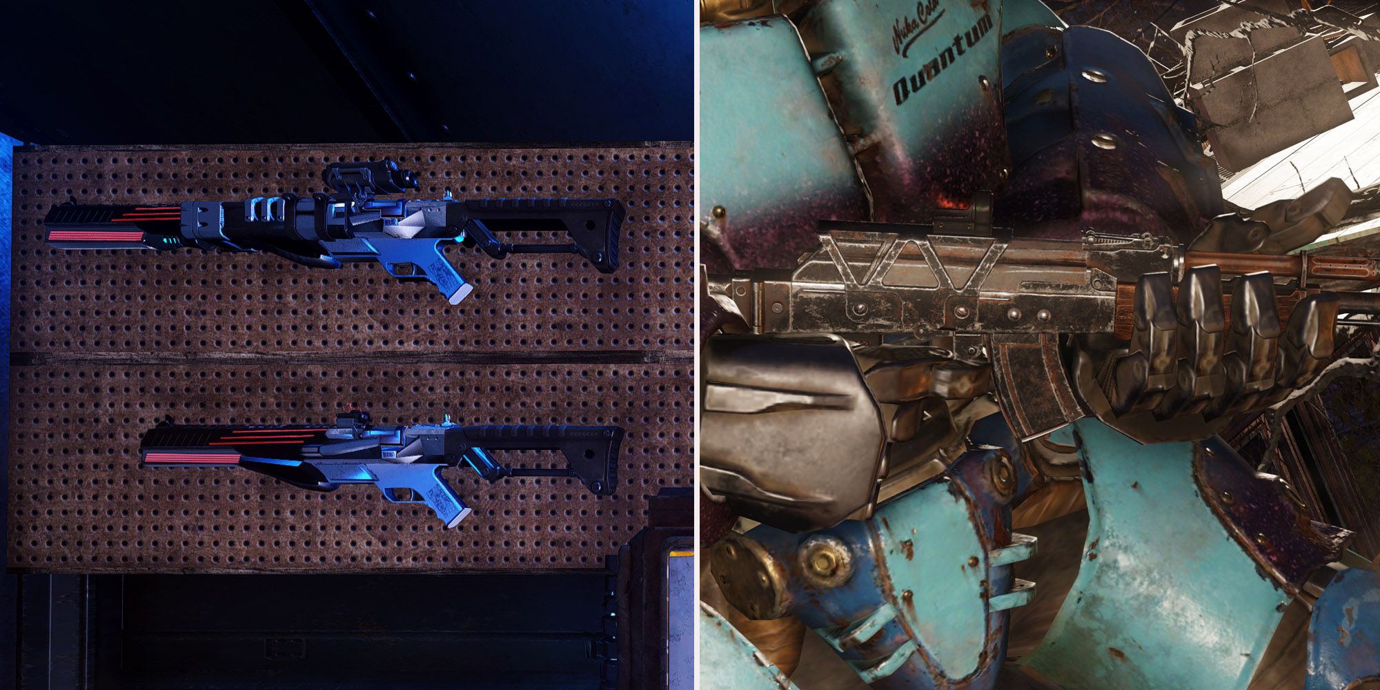 Fallout 76 Left: Tactical Laser Weapons V2; Right: Fallout Fidelity Pack