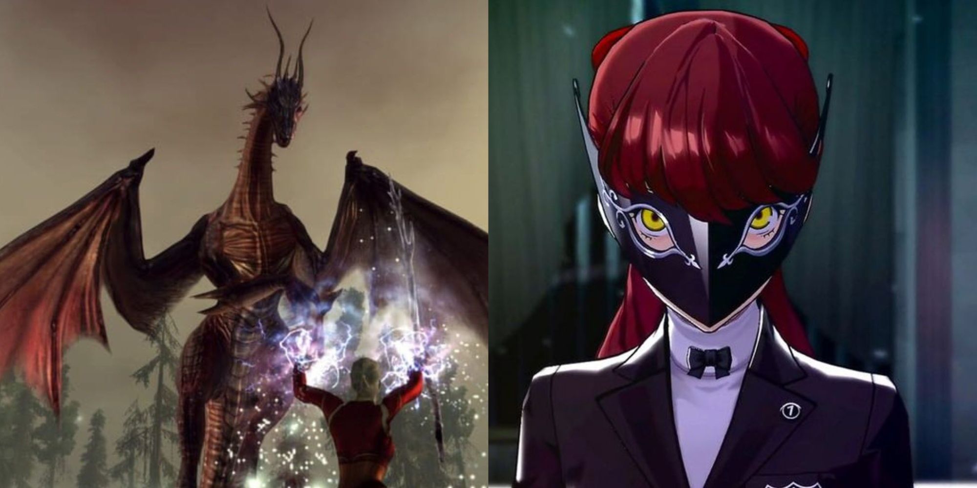 Game Pass RPGs Featured Split Image Dragon Age Origins And Persona 5
