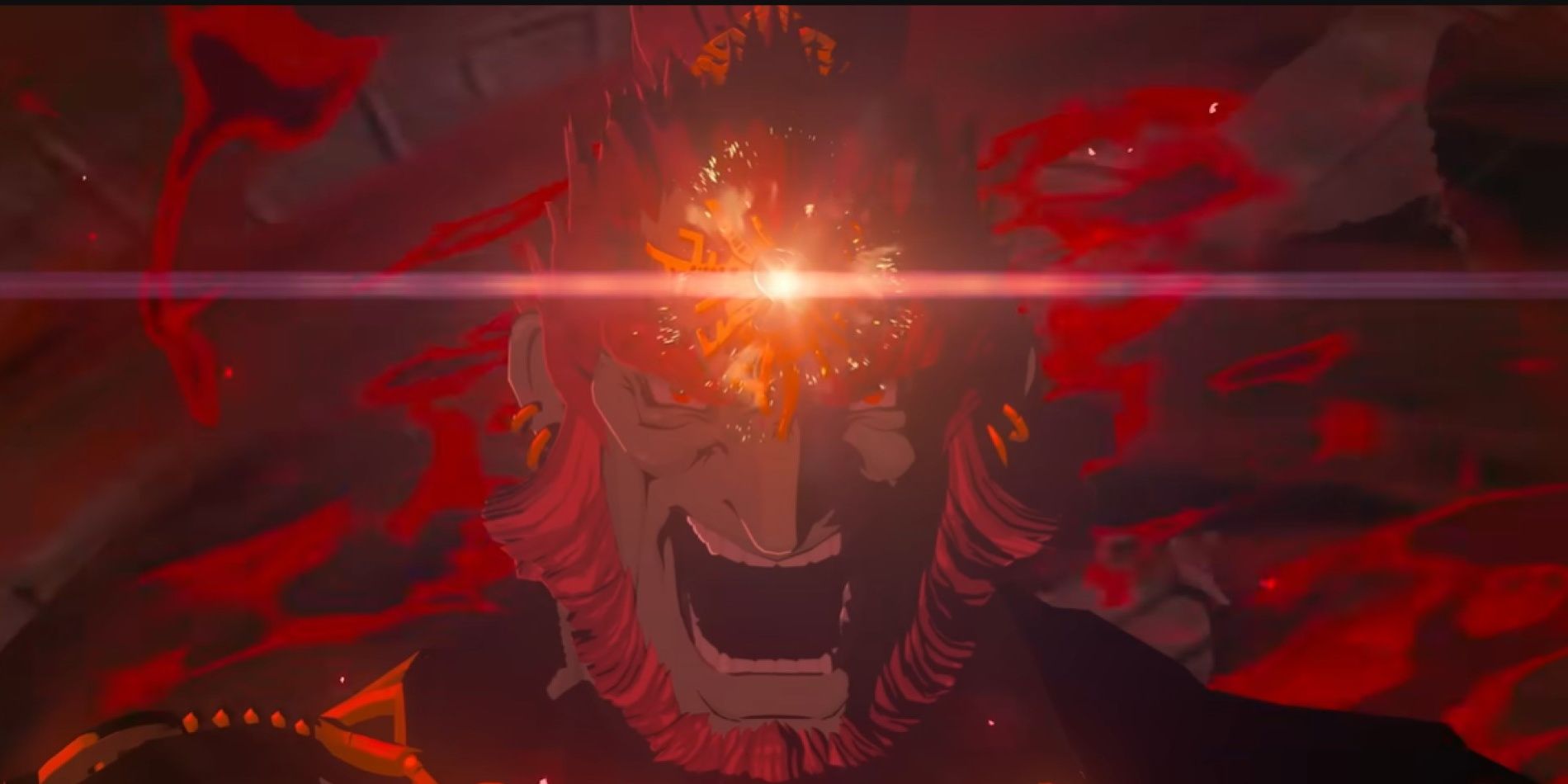ganondorf yelling while his forehead glows in tears of the kingdom 
