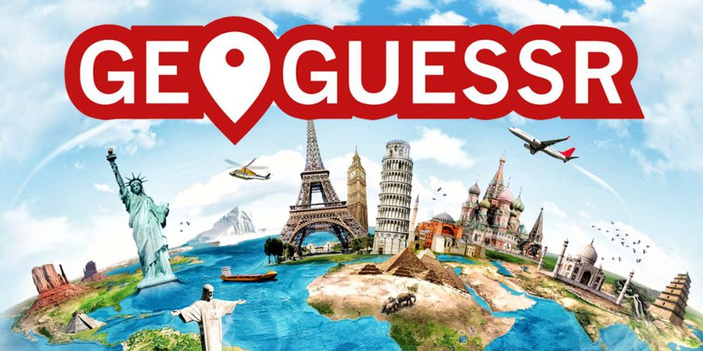 Geoguessr logo on image of the world