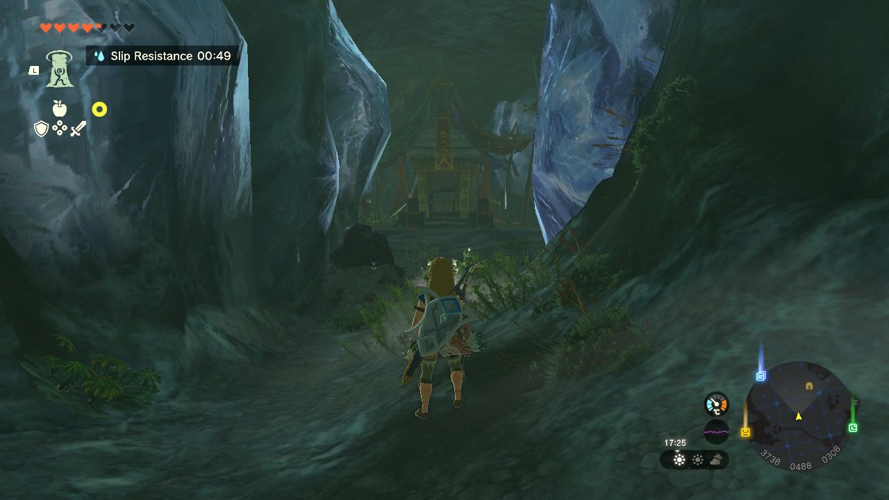 The Legend of Zelda Tears of the Kingdom - Link inside a cave on Mount Proyums to see a chest with a climber's bandana