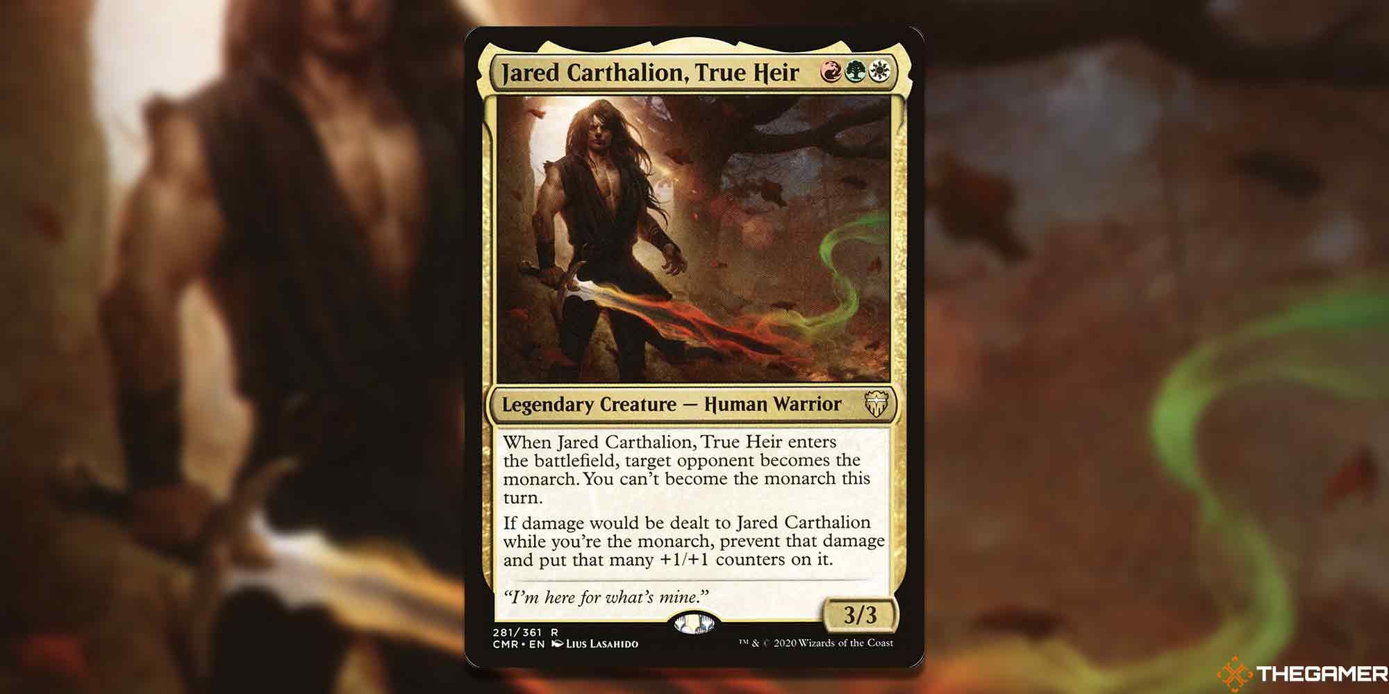 Image of the Jared Carthalion, True Heir card in Magic: The Gathering, with art by Lius Lasahido