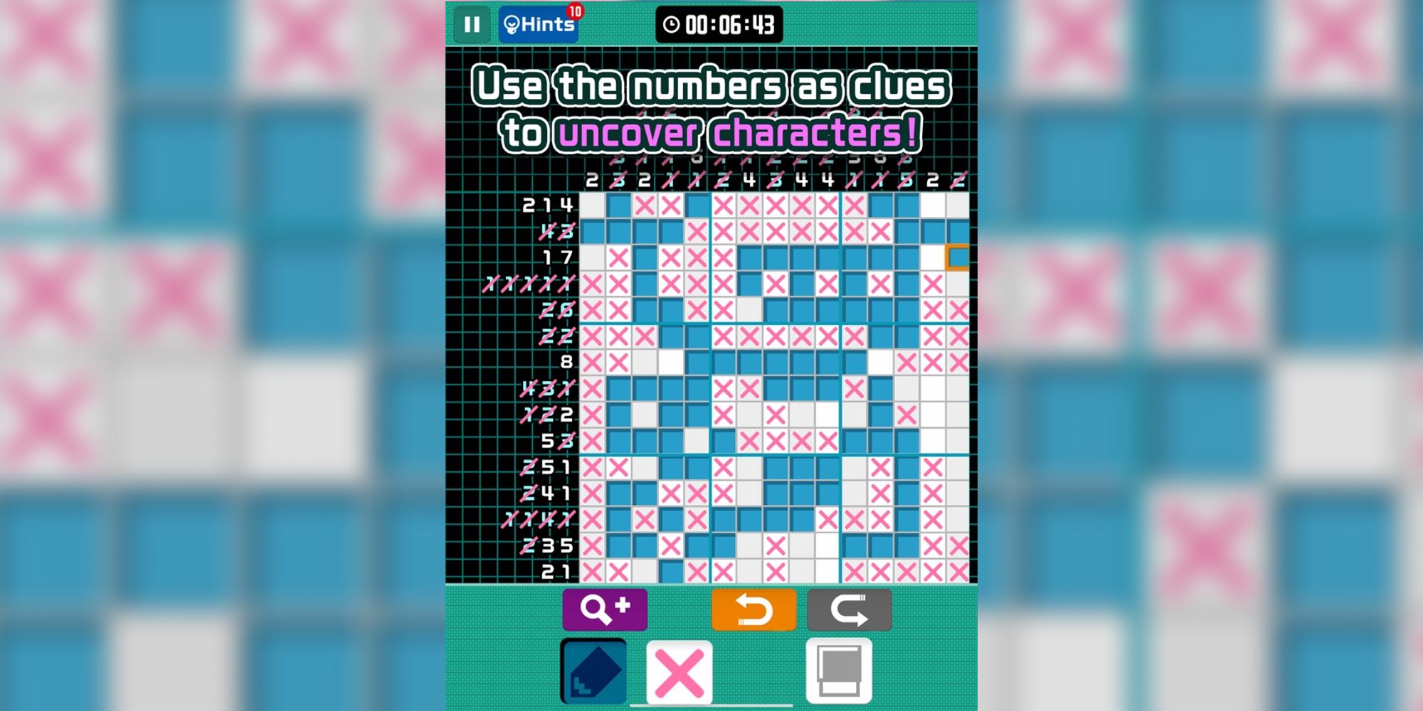 Konami Pixel Puzzle Collection screenshot with text 