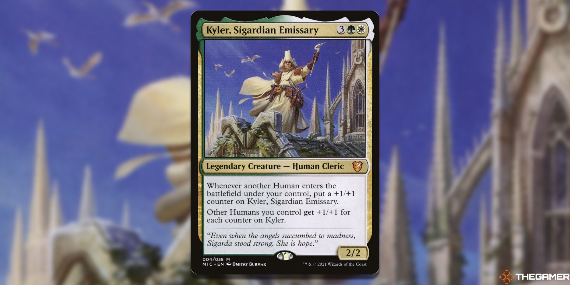 Image of the Kyler, Sigardian Emissary card in Magic: The Gathering, with art by Dmitry Burmak