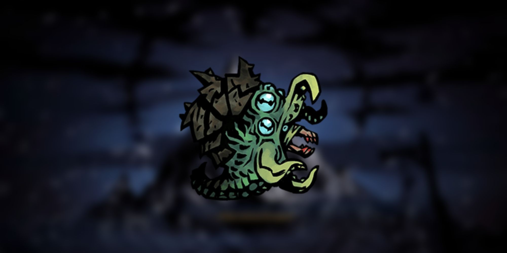 A screenshot of the Larval Carrion Eater Pet from Darkest Dungeon 2
