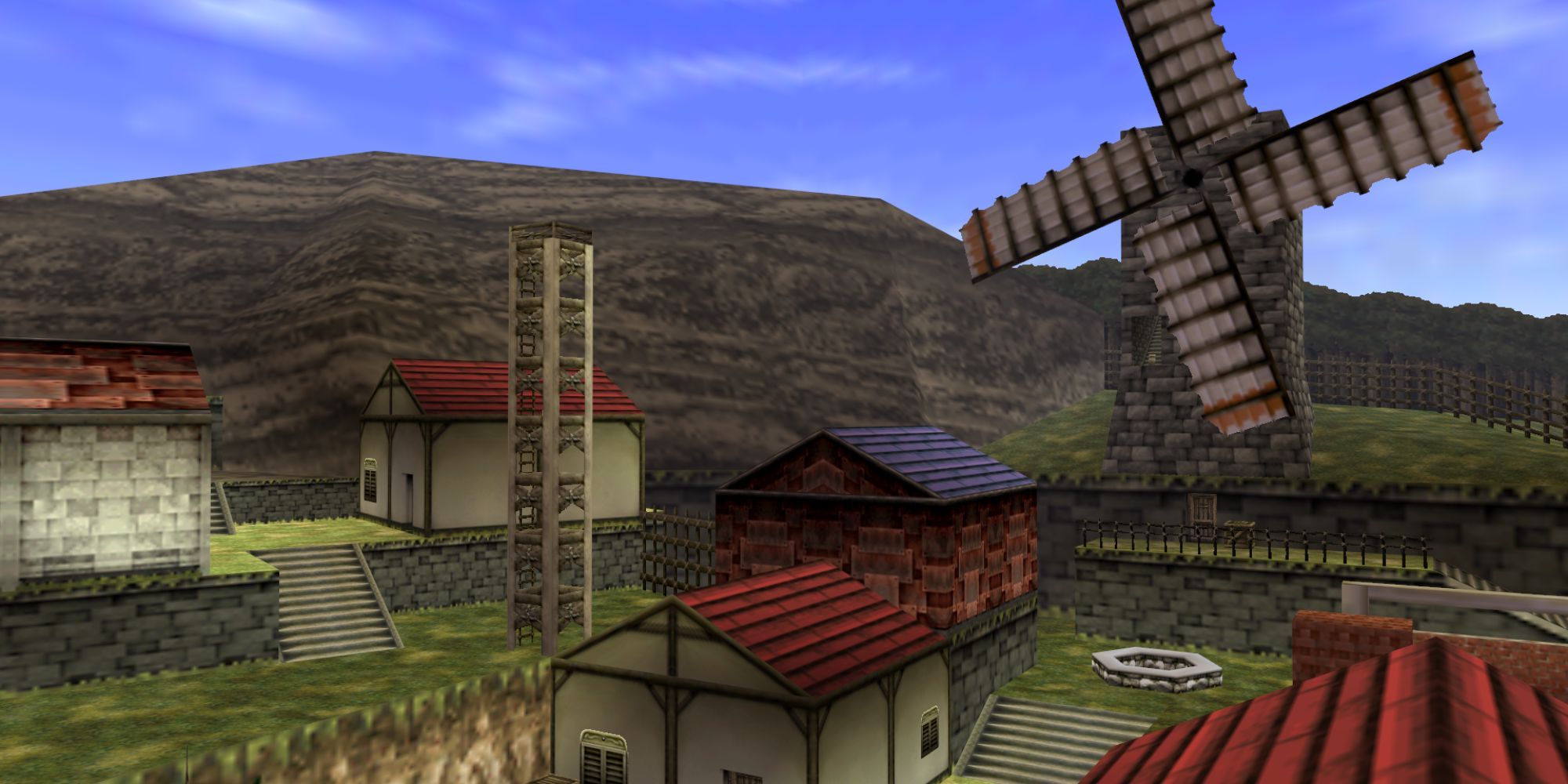 A view of Kakariko Village from Ocarina of Time