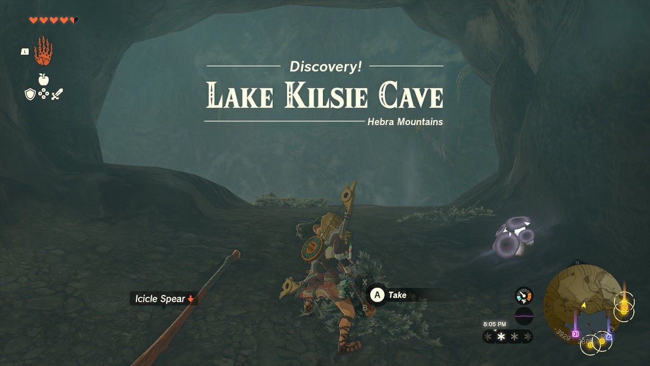 Link Discover the Cave of Kirsey Loch containing the Frostbitten Headdress of Tears of the Kingdom Location of the Frostbitten Armor