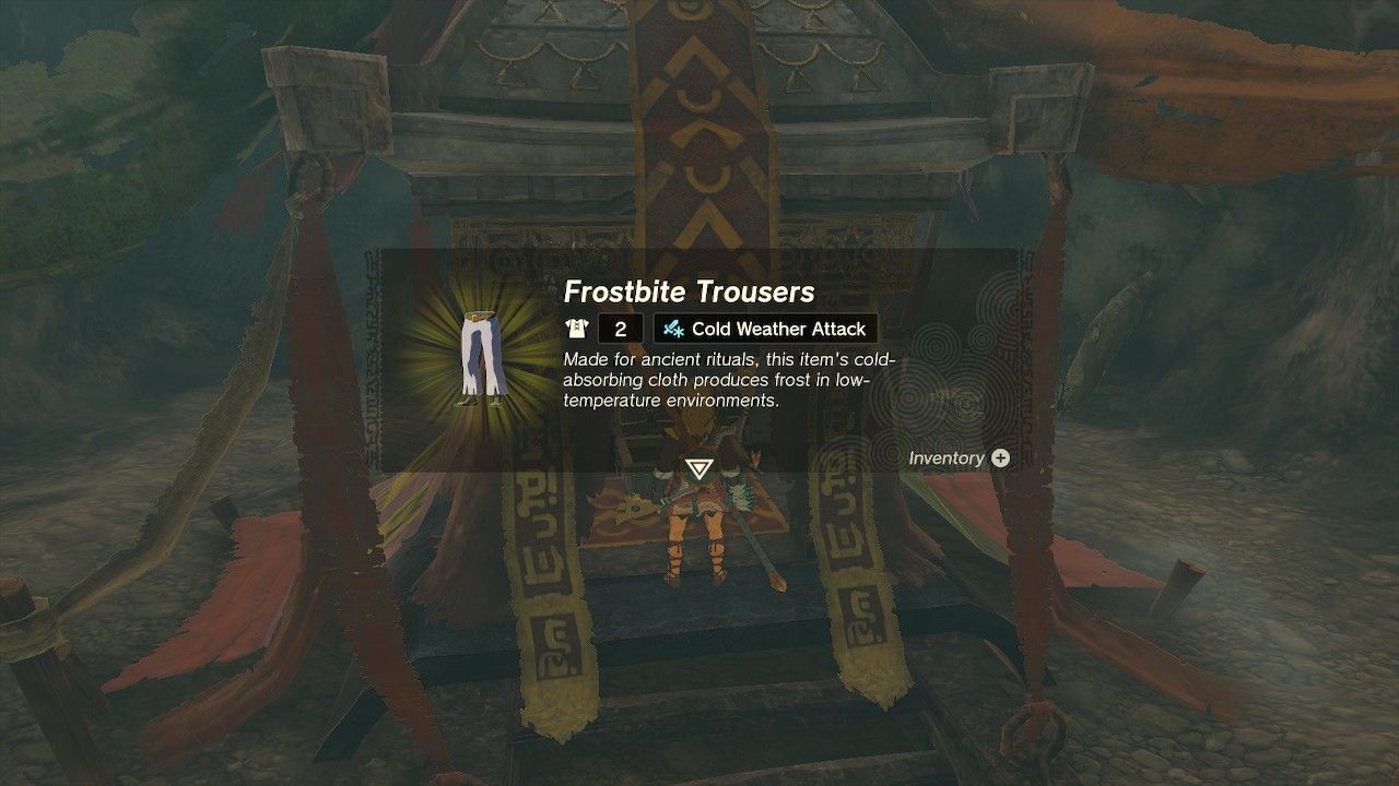 Link Find Frostbite Pants in Cavern of Tears of the Kingdom totk Frostbite Armor Set Location