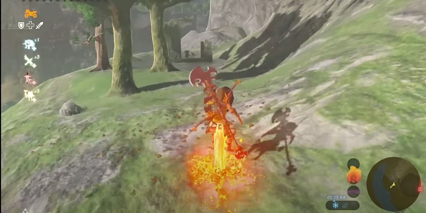 Link hitting hidden lava patch in Zelda Breath of the Wild