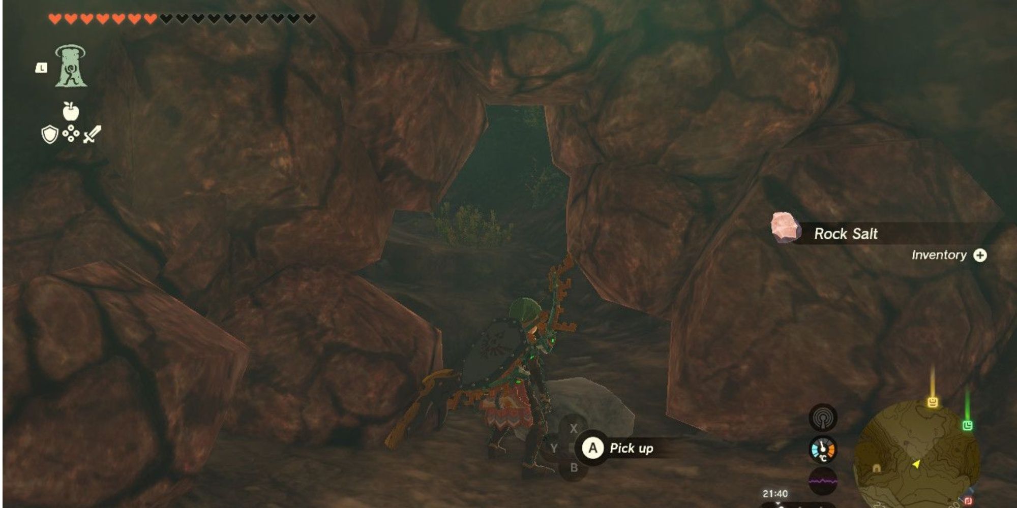 Link Inside A Cave In Tears of the Kingdom