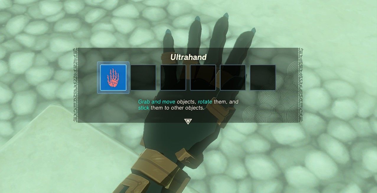 link learning the ultrahand ability as his first skill in the legend of zelda tears of the kingdom totk hand