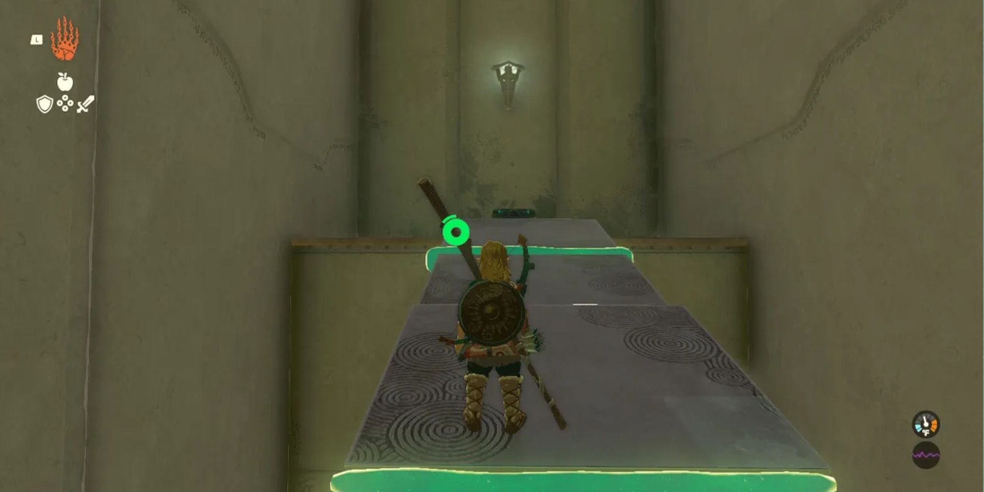 Link standing on the slope of the Temple of Zicum in The Legend of Zelda: Tears of the Kingdom