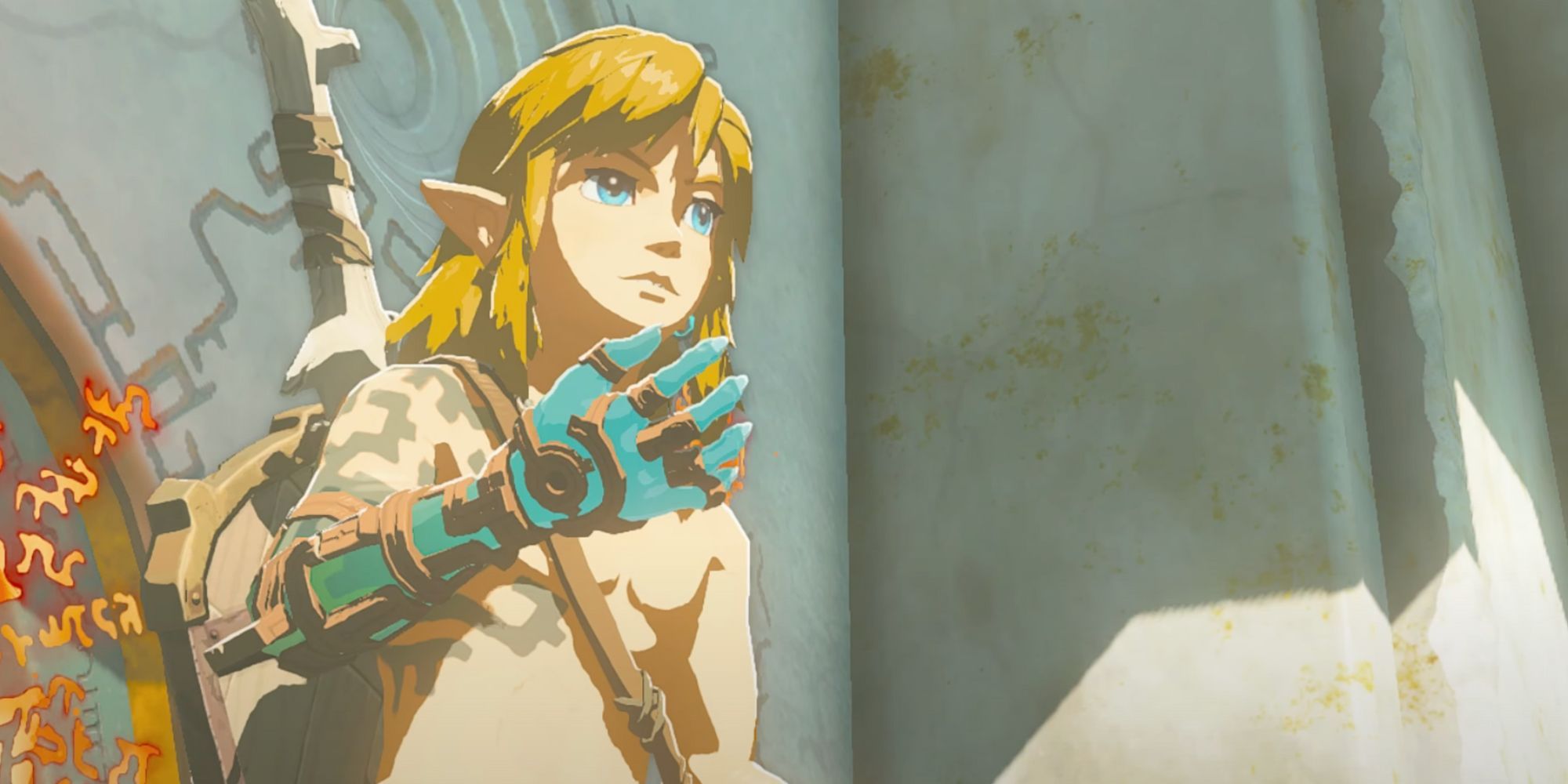 Link with a New Arm on a Sky Island in Tears of the Kingdom
