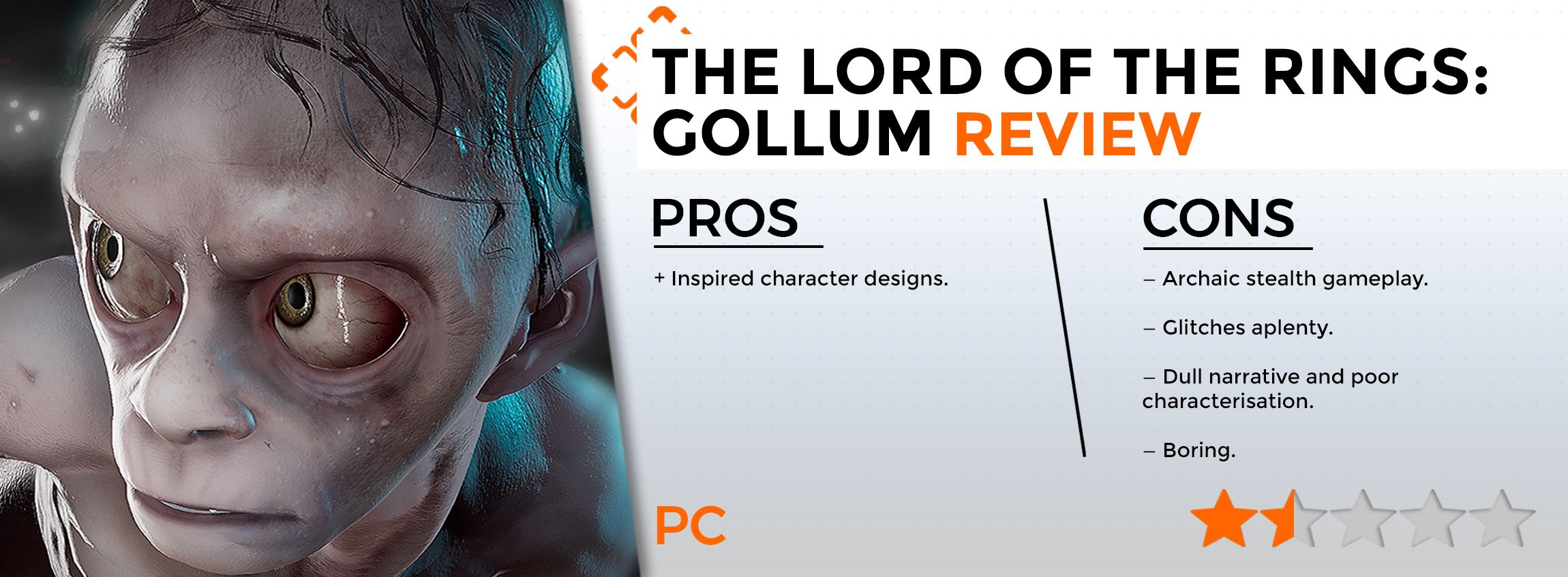 Lord of the Rings Gollum Review Score Card-1