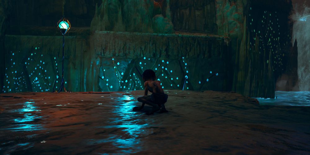 the glittering grotto in the lord of the rings: gollum