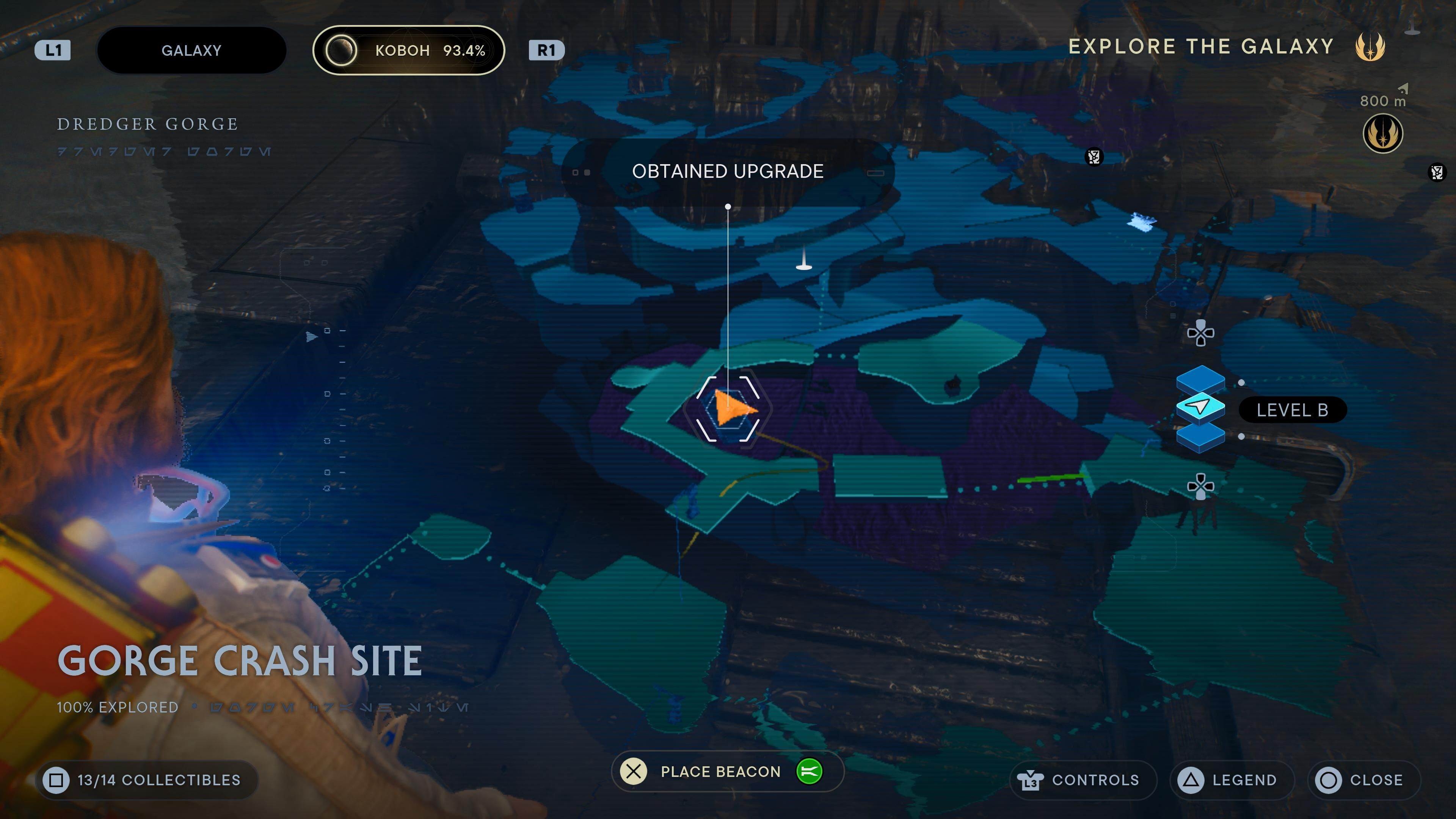 Map location of a force echo in the tar pit in Jedi Survivor