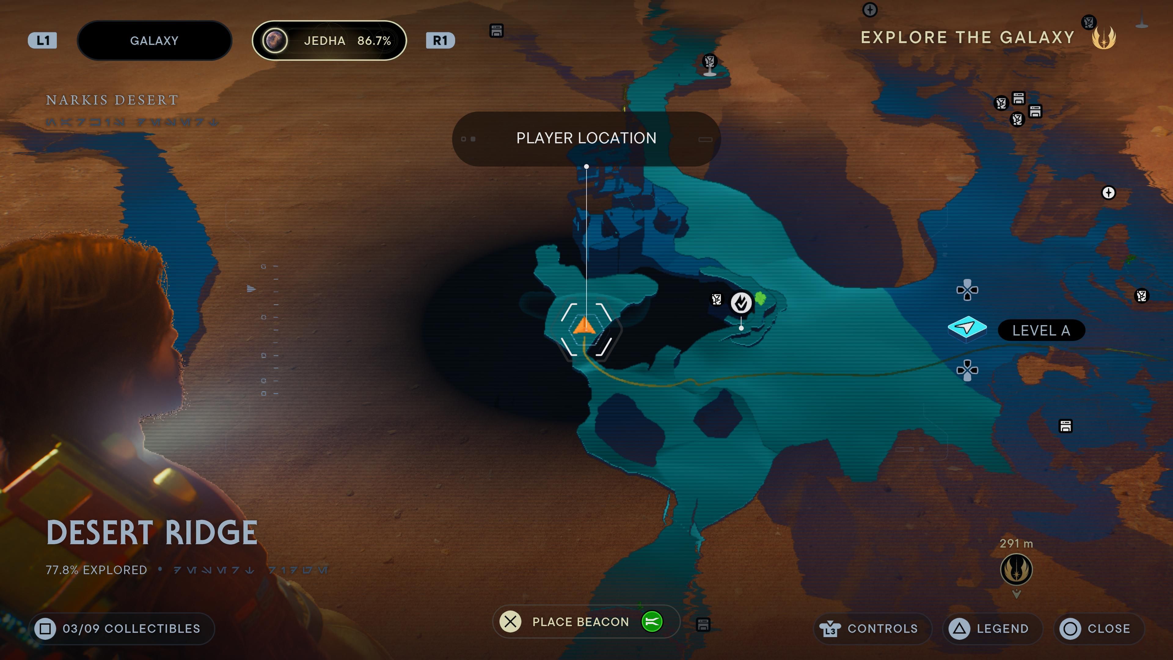 Map of Desert Ridge in Jedi Survivor