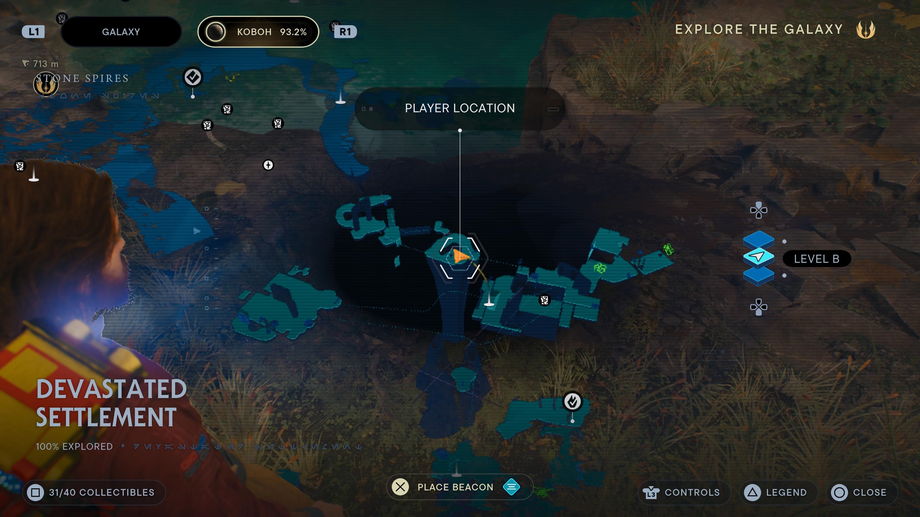 Star Wars: Jedi Survivor's ruined settlement map