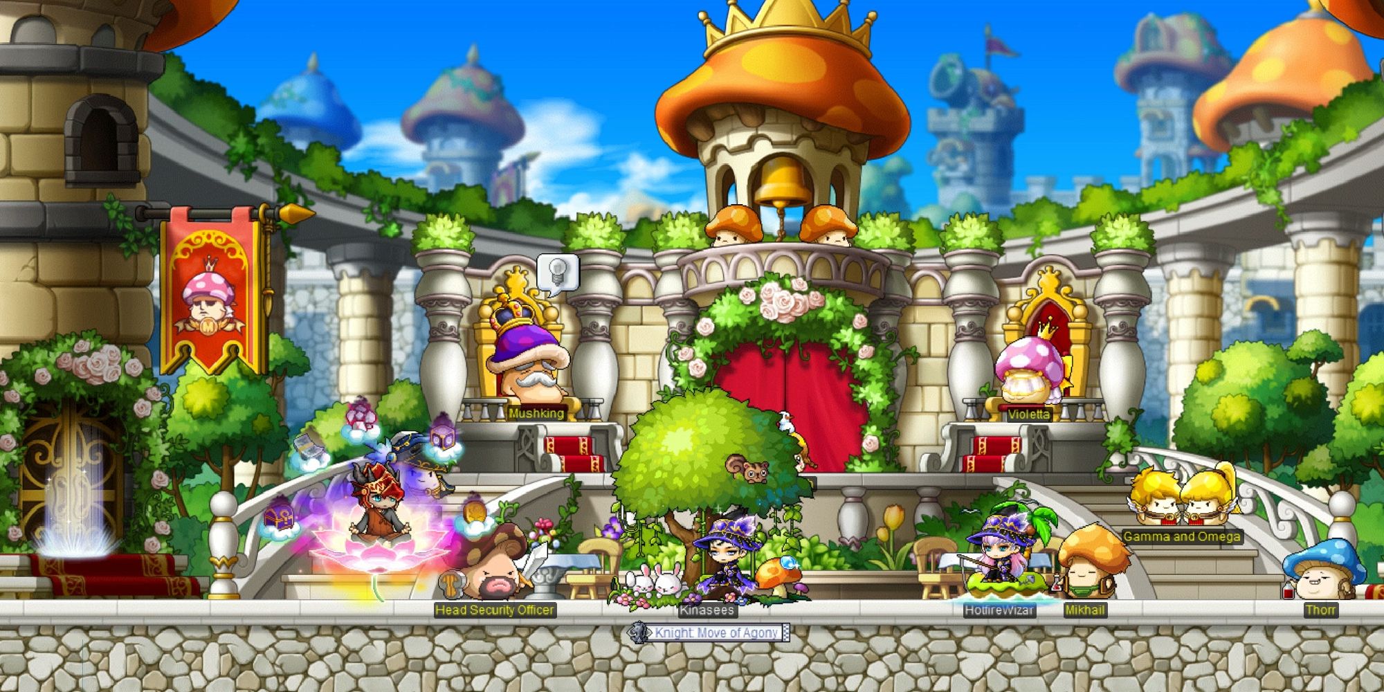 maplestory player in mushroom kingdom castle area