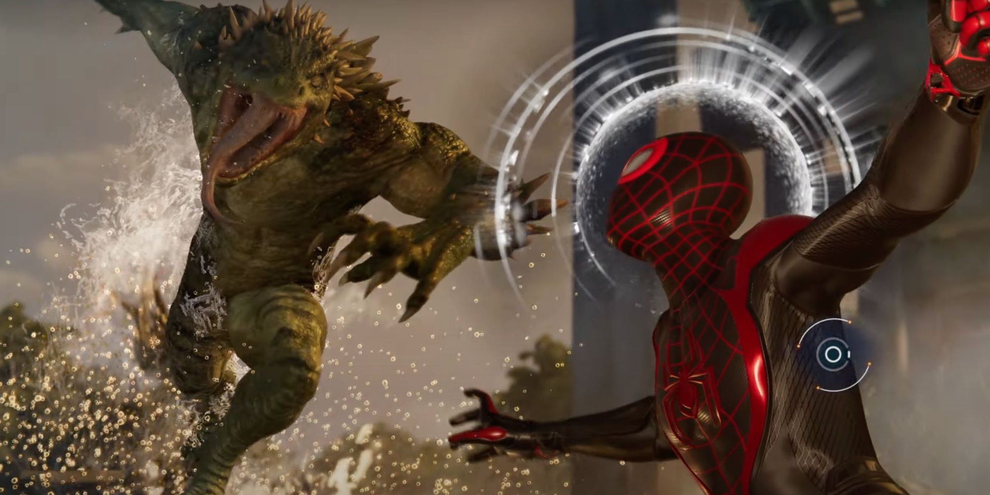 The fight between Miles and Lizard in Marvel's Spider-Man 2