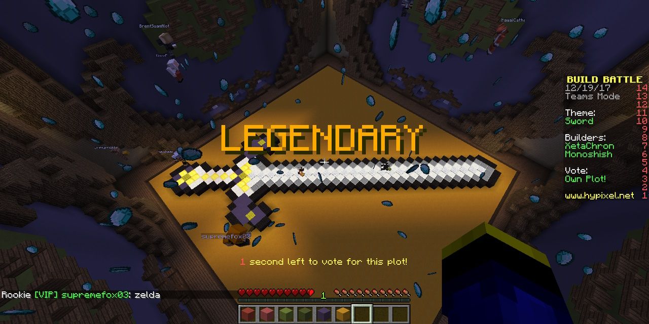Minecraft Build Battle - Gameplay screenshot of Legendary Rate on Build