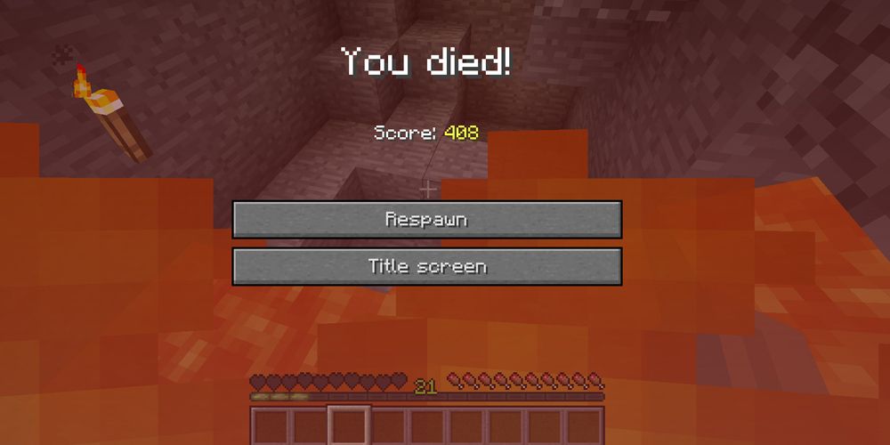 Minecraft Keep Inventory death screen
