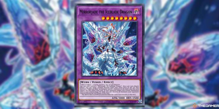 mirrorjade the iceblade dragon full card with gaussian blur yugioh tcg