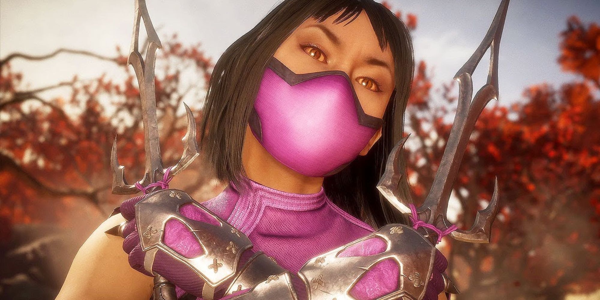 Mortal Kombat 11 Mileena posing with her sai