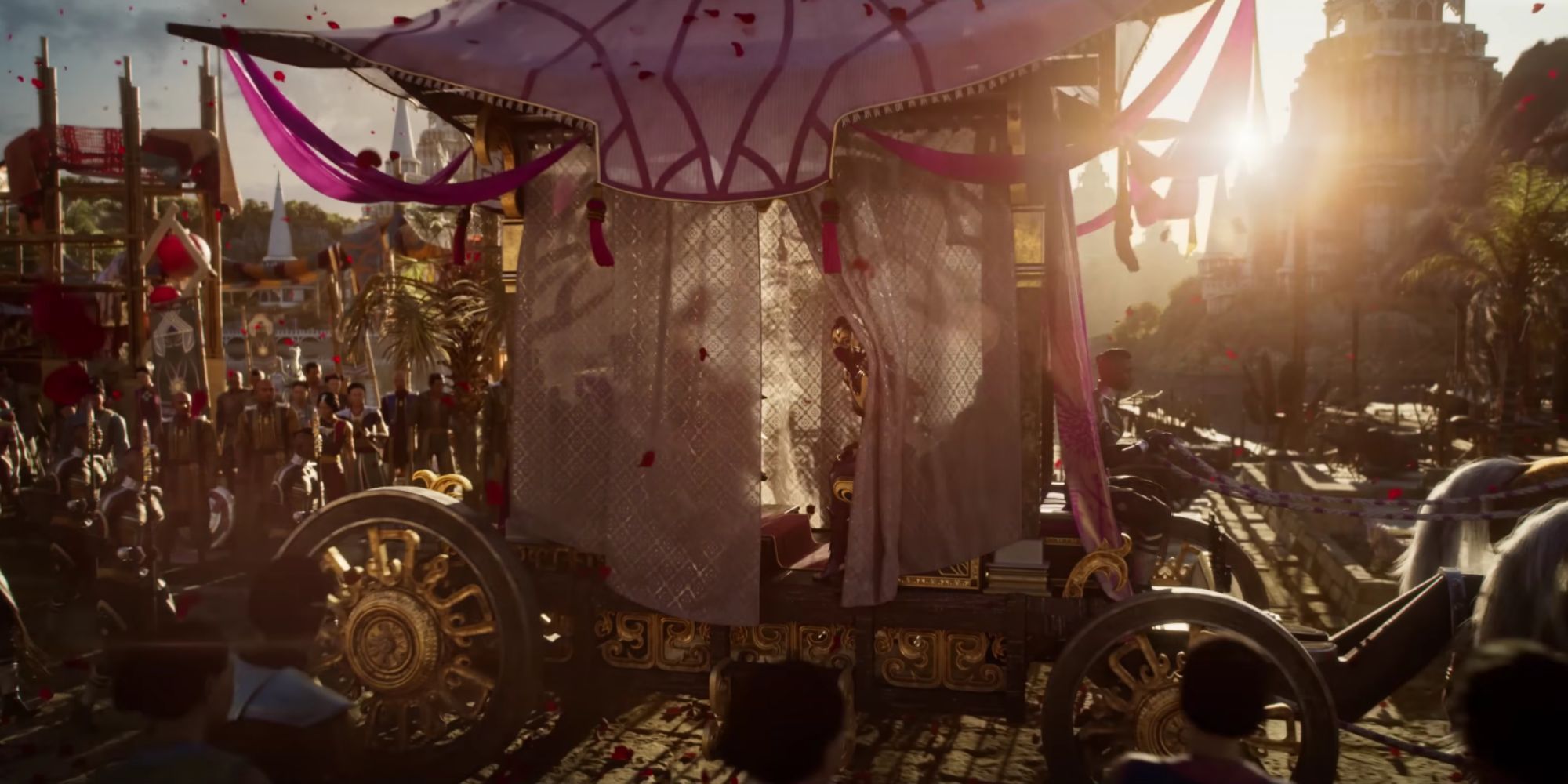 A carriage containing Mileena and Kitana in Mortal Kombat 1.