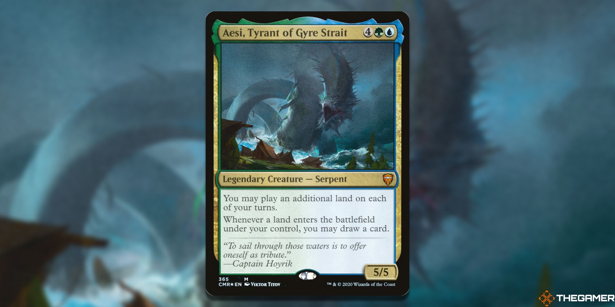 Image of the Aesi, Tyrant of Gyre Strait card in Magic: The Gathering, with art by Viktor Titov