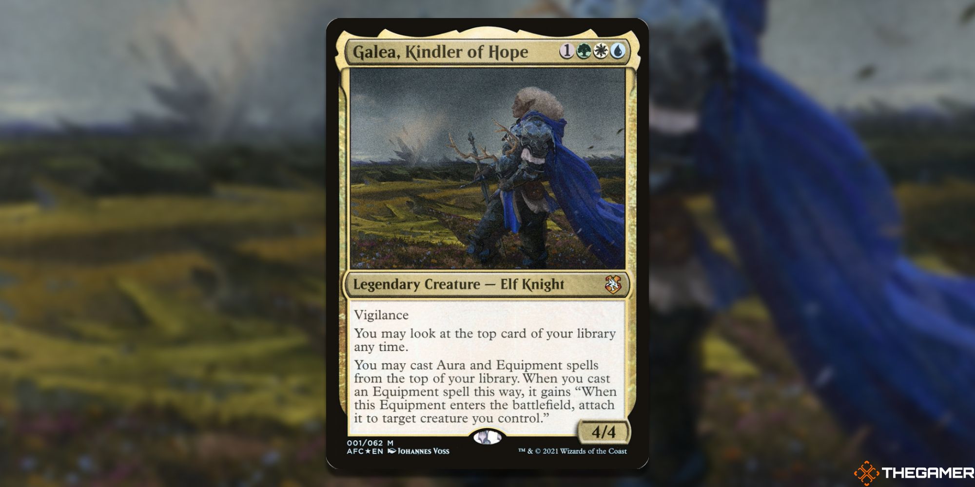 Image of the Galea, Kindler of Hope card in Magic: The Gathering, with art by Johannes Voss