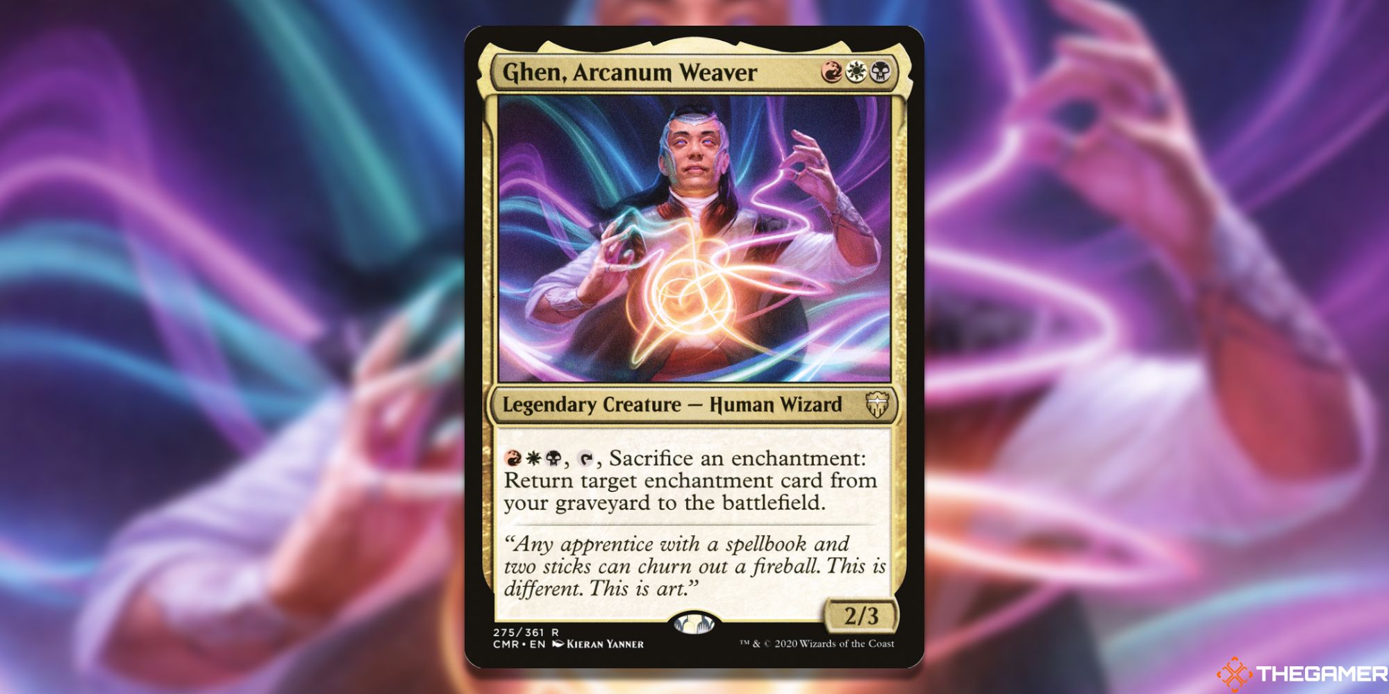 Image of the Ghen, Arcanum Weaver card in Magic: The Gathering, with art by Kieran Yanner