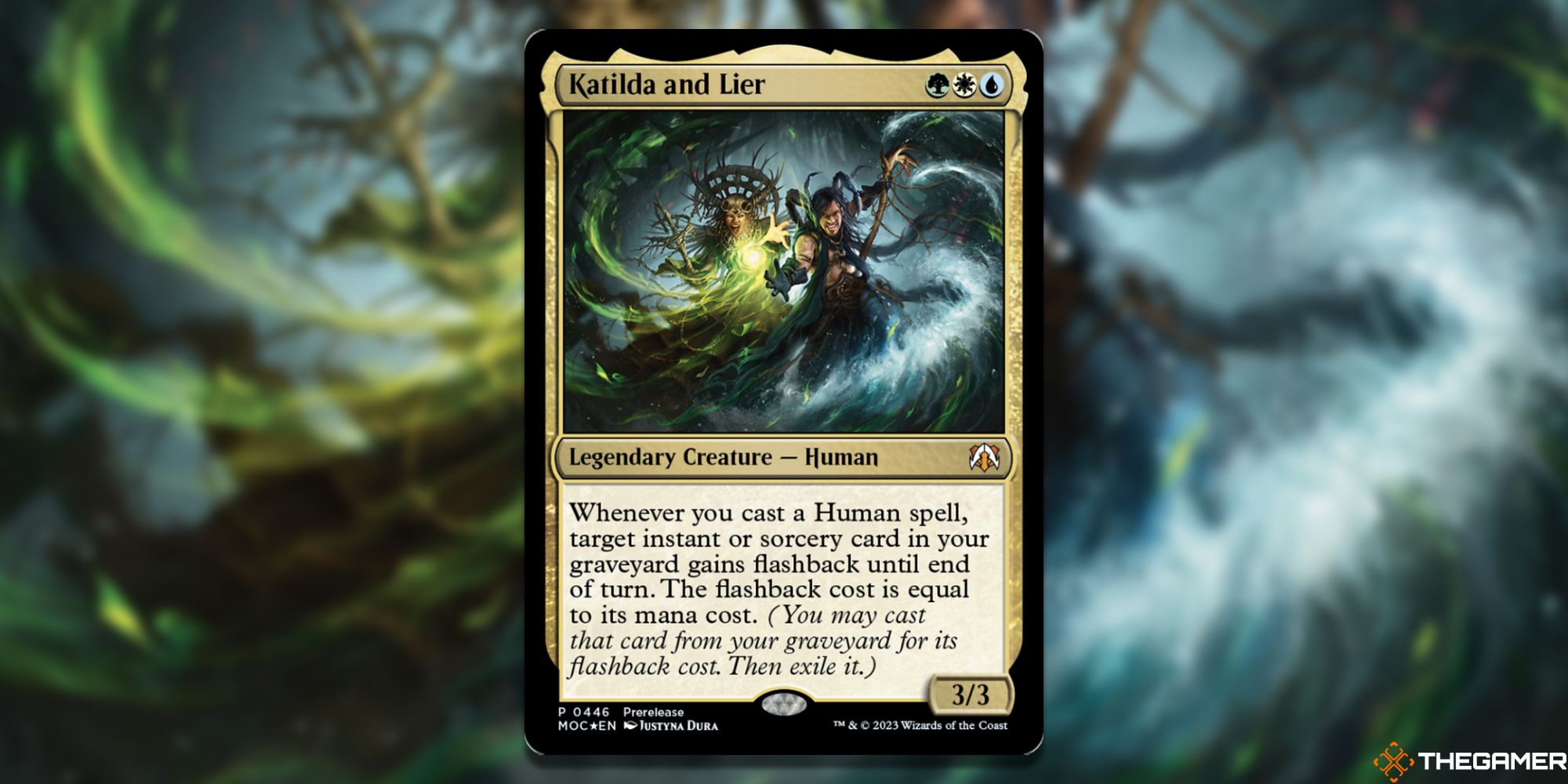 Image of the Katilda and Lier card in Magic: The Gathering, with art by Justyna Dura