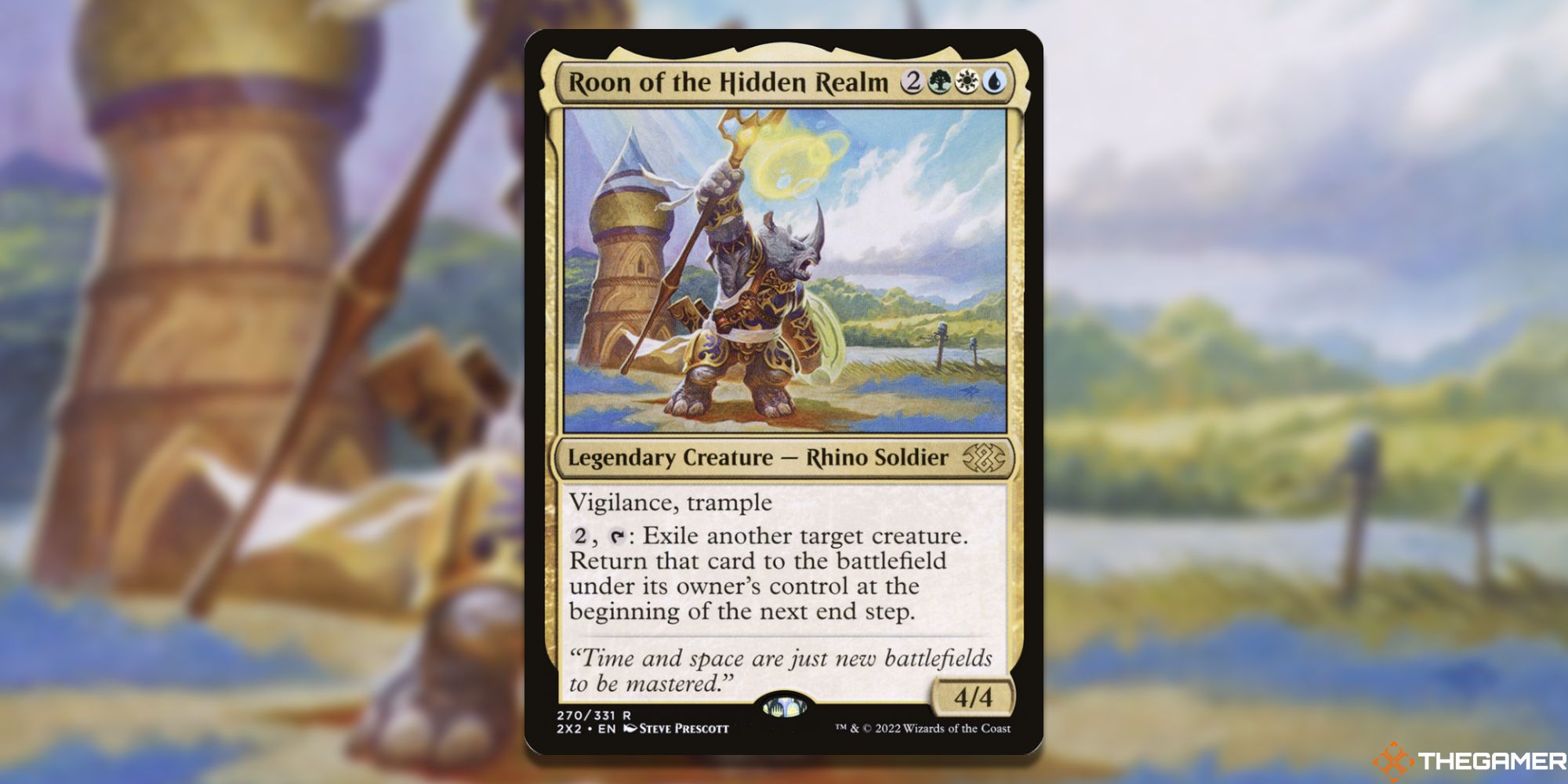 Image of the Roon of the Hidden Realm card in Magic: The Gathering, with art by Steve Prescott