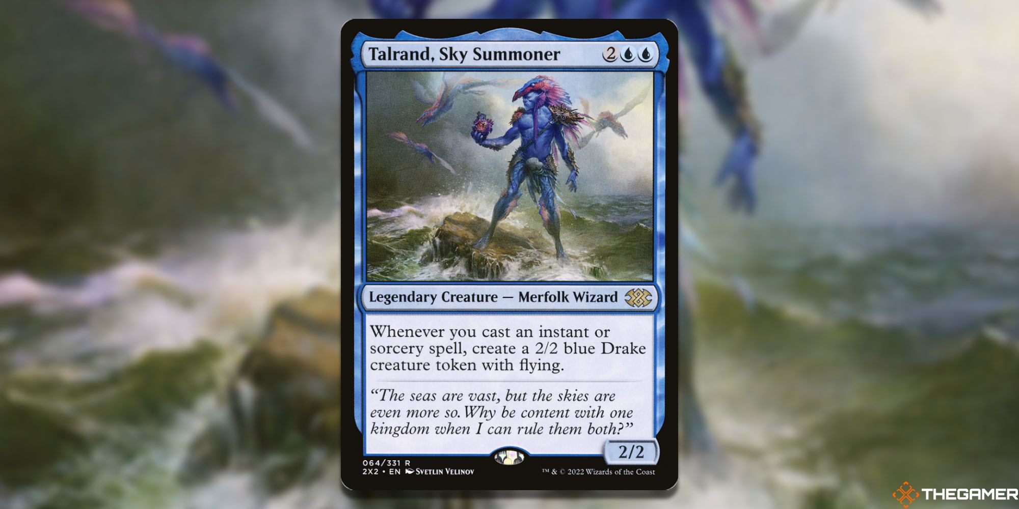 Image of the Talrand, Sky Summoner card in Magic: The Gathering, with art by Svetlin Velinov