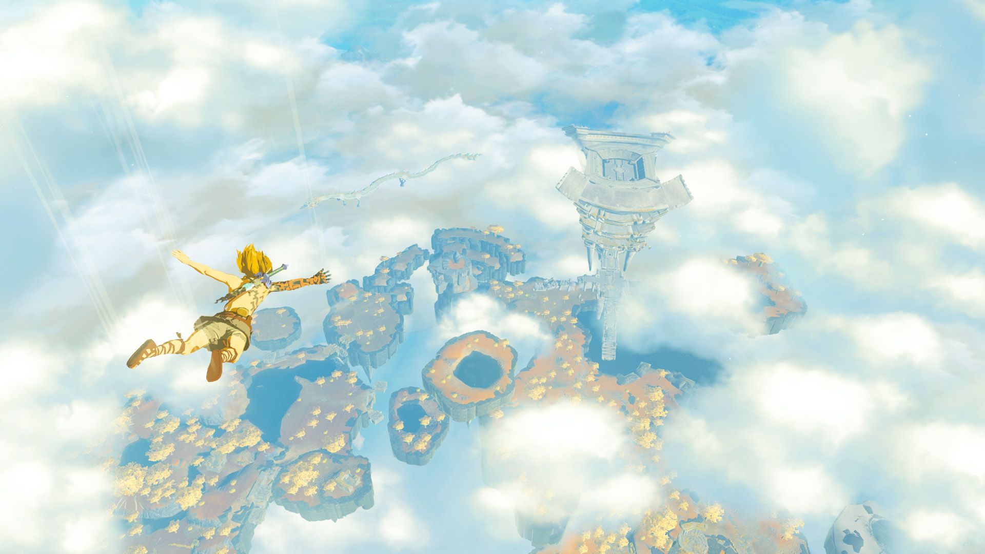 Link falling to the Great Sky Islands