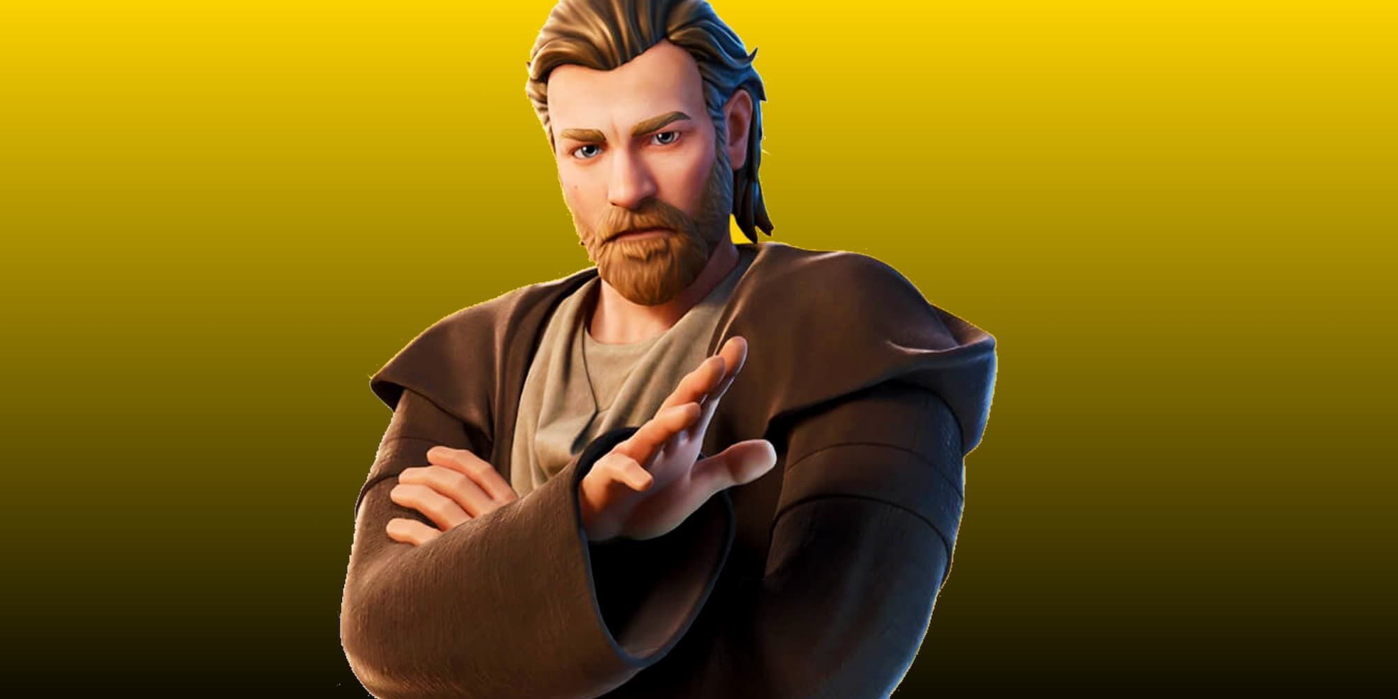 Obi-Wan Kenobi's Fortnite skin waves it hand to use the Force.