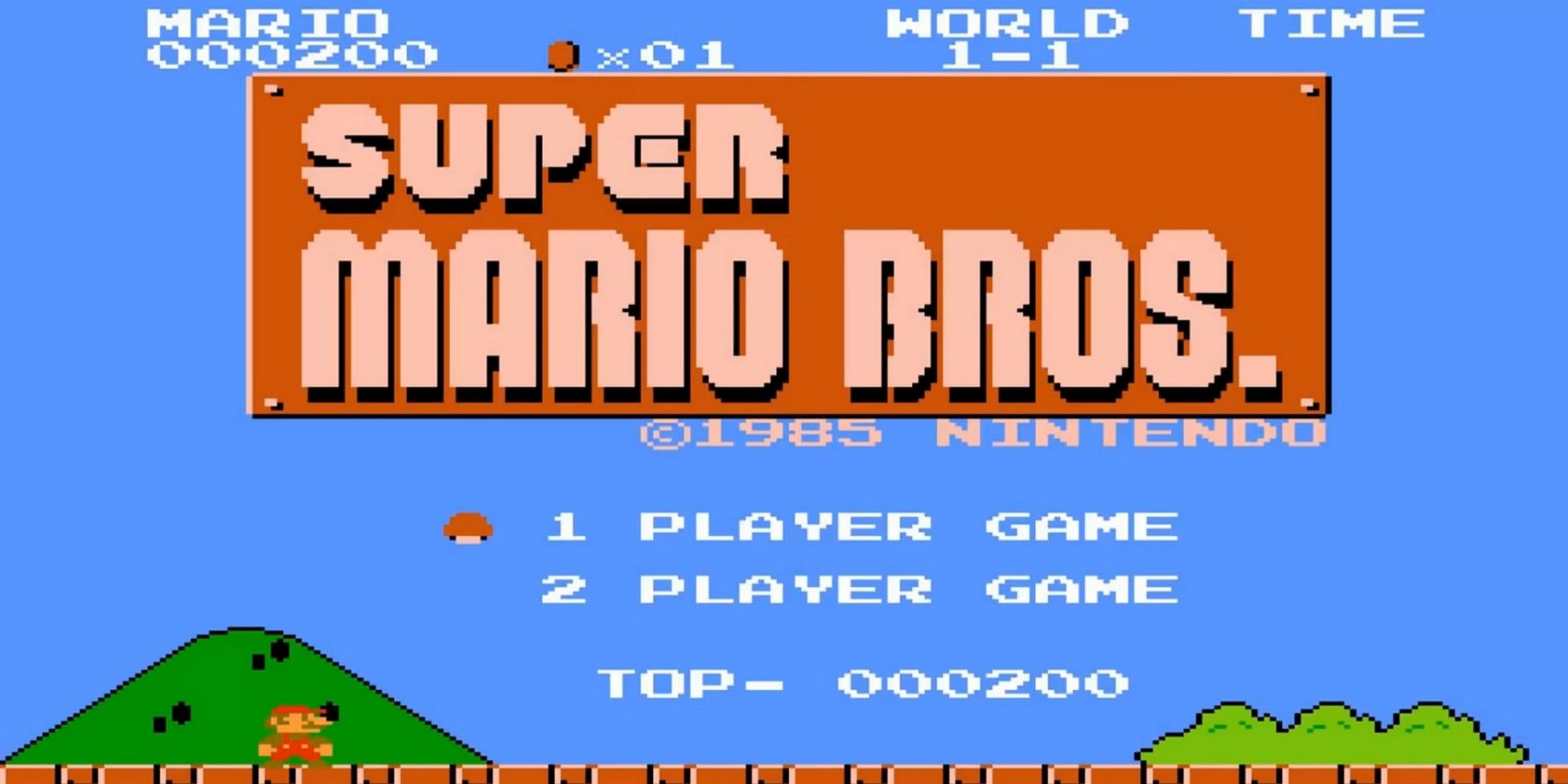 original super mario bros start screen nintendo all mario games in order