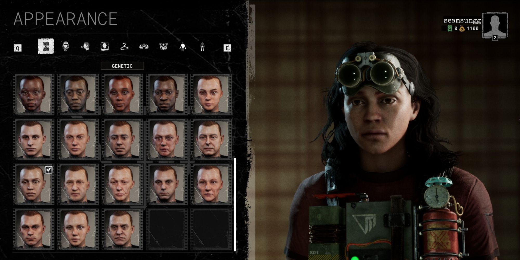 Outlast trials menu for customizing genetic predisposition traits