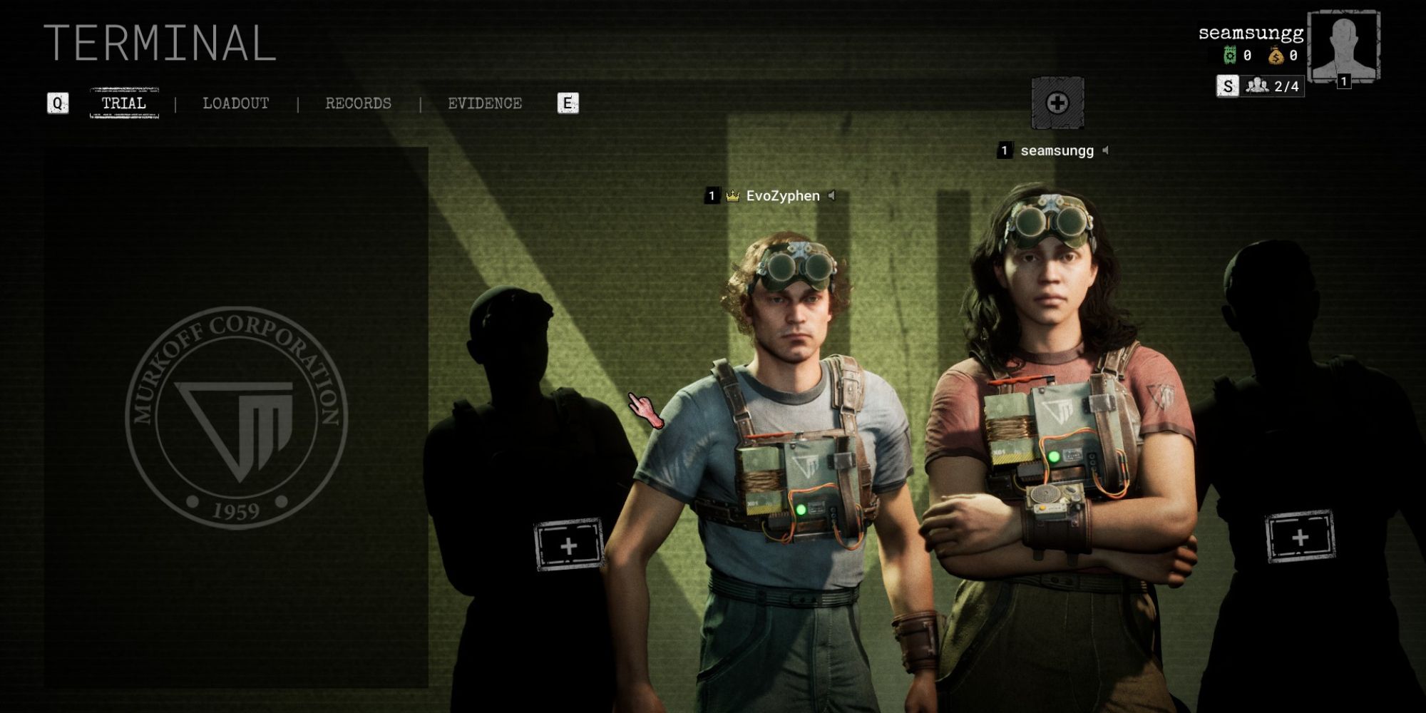 outlast trials two players in a party in terminal menu