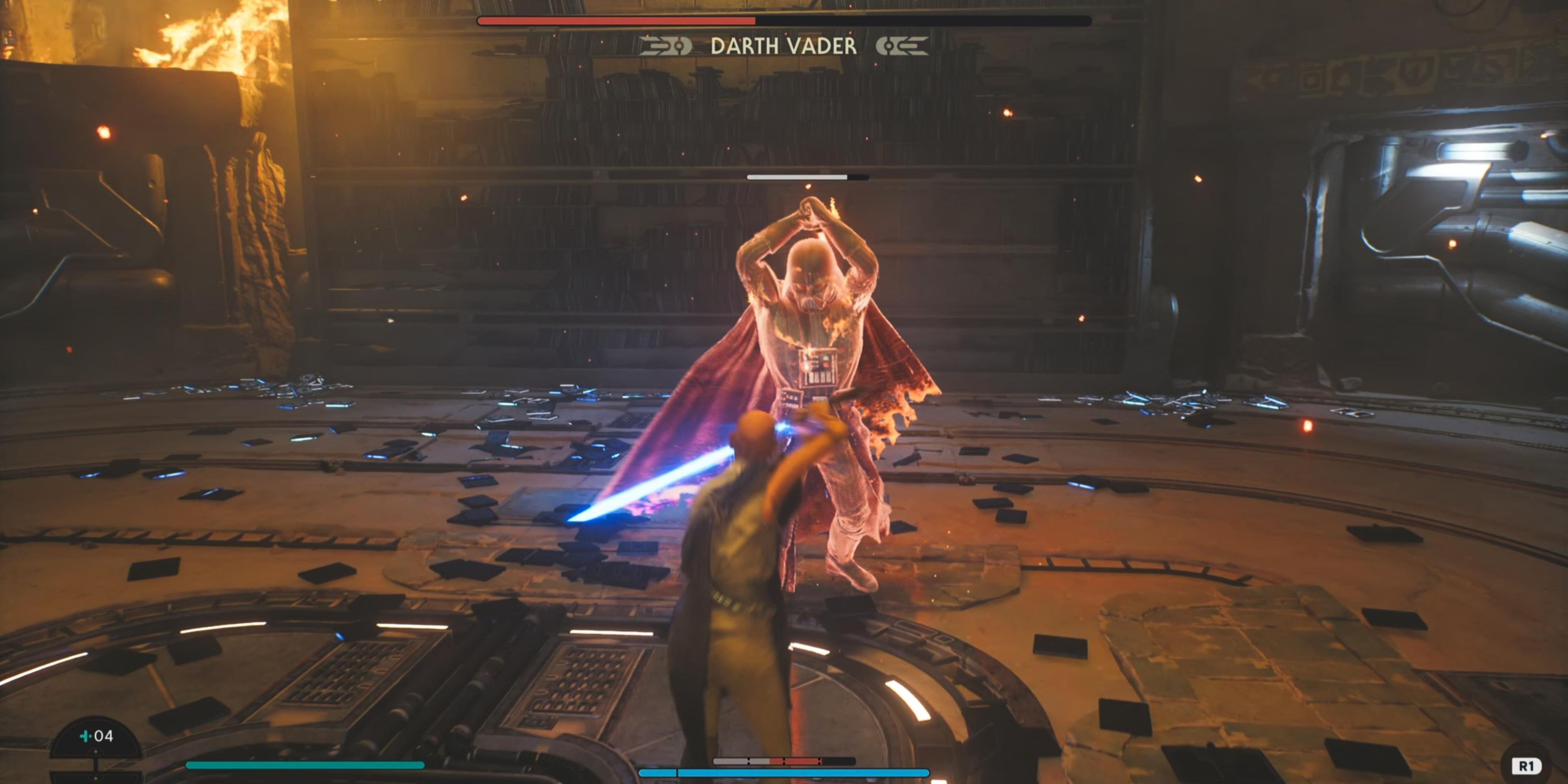 Overhead unguardable strike from Vader in Star Wars Jedi: Survivor