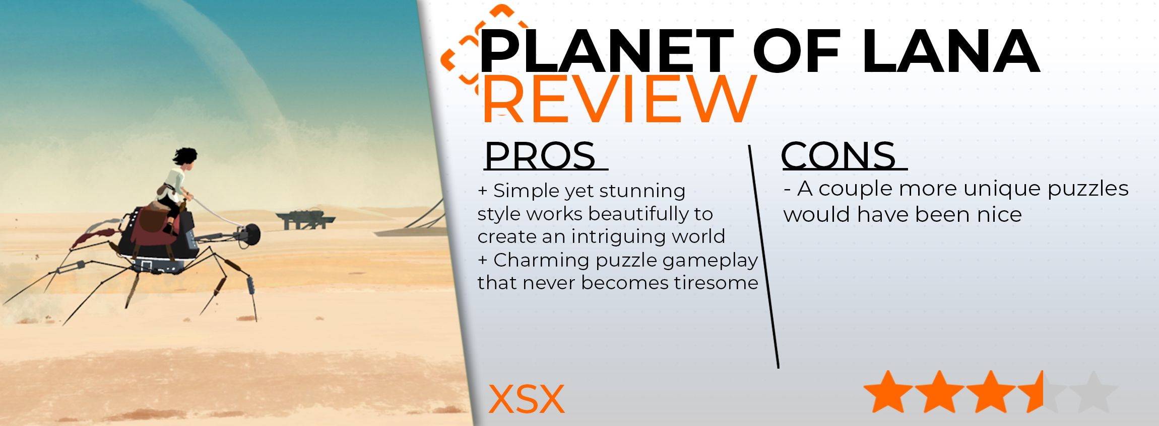 Planet of Lana Review card giving it a 3.5/5.